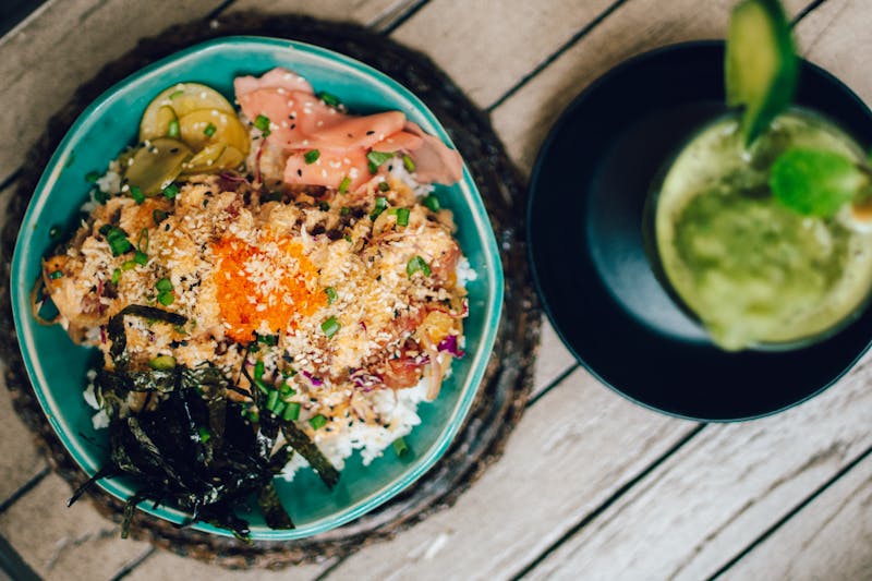 Teriyaki Salmon Bowl with jasmine rice